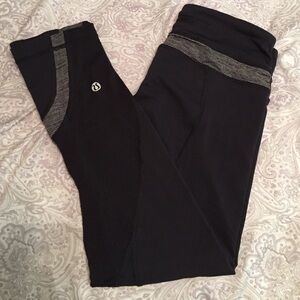 lululemon athletica Black Leggings with Gray Accents